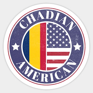 Proud Chadian-American Badge - Chad Flag Sticker